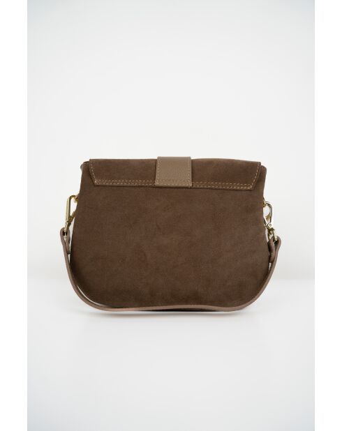 Sac à bandoulière en cuir Noche beige - 25x21x7 cm