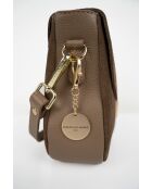 Sac à bandoulière en cuir Noche beige - 25x21x7 cm
