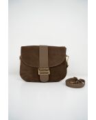 Sac à bandoulière en cuir Noche beige - 25x21x7 cm