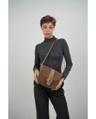 Sac à bandoulière en cuir Noche beige - 25x21x7 cm