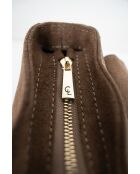 Sac à bandoulière en cuir Noche beige - 25x21x7 cm