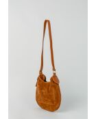 Sac bandoulière en cuir Mika camel - 26x21x2 cm