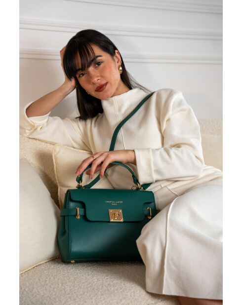 Sac à main en cuir Swang vert - 28x20x11 cm