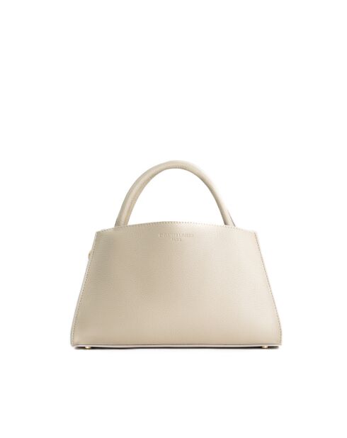 Sac à main en cuir Horizon blanc cassé - 26x21x10 cm