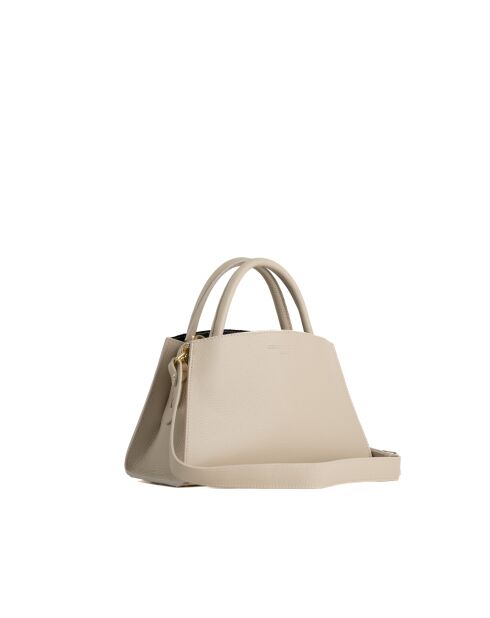 Sac à main en cuir Horizon blanc cassé - 26x21x10 cm