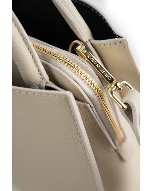 Sac à main en cuir Horizon blanc cassé - 26x21x10 cm
