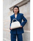 Sac à main en cuir Horizon blanc cassé - 26x21x10 cm