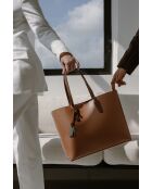 Sac cabas en cuir Feria marron - 42x28x14 cm