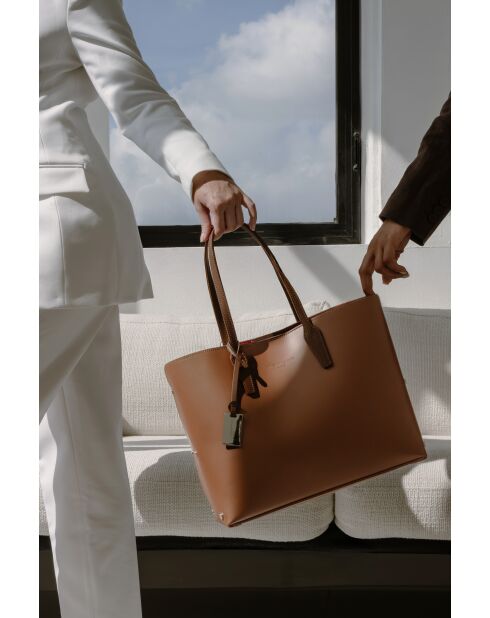 Sac cabas en cuir Feria marron - 42x28x14 cm