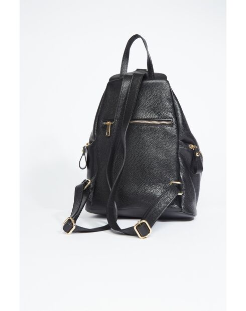 Sac à dos en cuir Racha noir - 40x30x16 cm