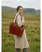 Sac à main en cuir Aurora camel - 39x27x13 cm
