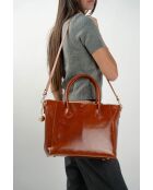 Sac à main en cuir Aurora camel - 39x27x13 cm