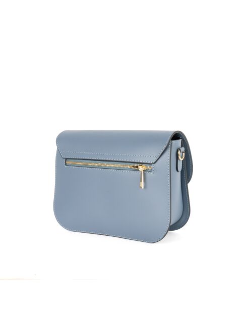 Sac à bandoulière en cuir Roma bleu - 15x24x8 cm