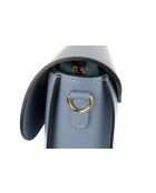 Sac à bandoulière en cuir Roma bleu - 15x24x8 cm