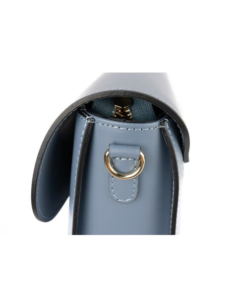 Sac à bandoulière en cuir Roma bleu - 15x24x8 cm