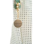 Sac à main en cuir Capri vert / blanc cassé