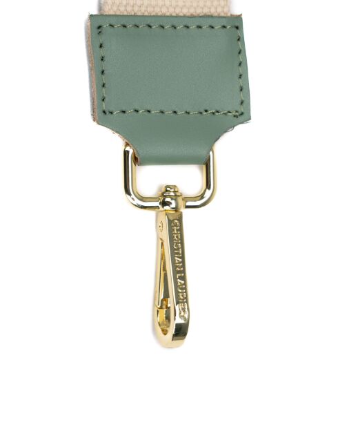 Sac à main en cuir Capri vert / blanc cassé