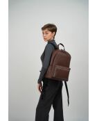 Sac à dos en cuir Libre moka - 25x40x13 cm