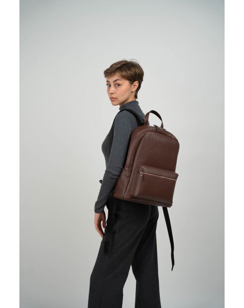 Sac à dos en cuir Libre moka - 25x40x13 cm