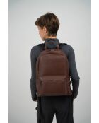 Sac à dos en cuir Libre moka - 25x40x13 cm