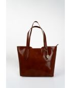 Sac cabas en cuir Eden camel - 38x23x15 cm