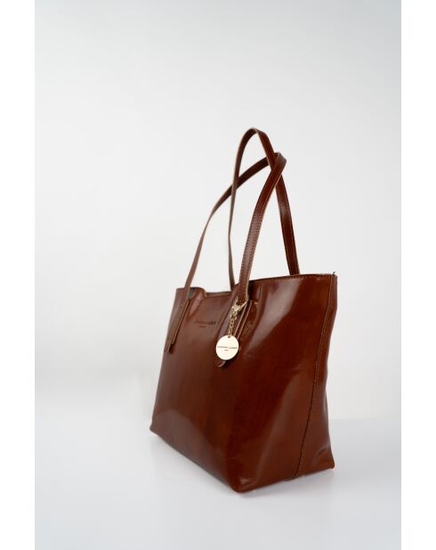 Sac cabas en cuir Eden camel - 38x23x15 cm