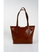 Sac cabas en cuir Eden camel - 38x23x15 cm