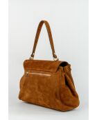 Sac porte épaule en cuir Ami camel - 32x21x13 cm