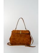 Sac porte épaule en cuir Ami camel - 32x21x13 cm