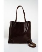 Sac cabas en cuir Costa marron - 32x34x14 cm