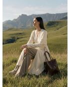 Sac cabas en cuir Costa marron - 32x34x14 cm