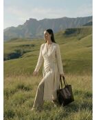 Sac cabas en cuir Costa marron - 32x34x14 cm