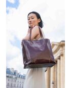 Sac cabas en cuir Costa marron - 32x34x14 cm