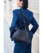 Sac à main en cuir Horizon noir - 26x21x10 cm