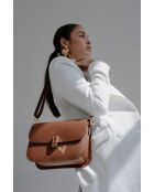 Sac à bandoulière en cuir Roma marron - 15x24x8 cm