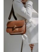 Sac à bandoulière en cuir Roma marron - 15x24x8 cm