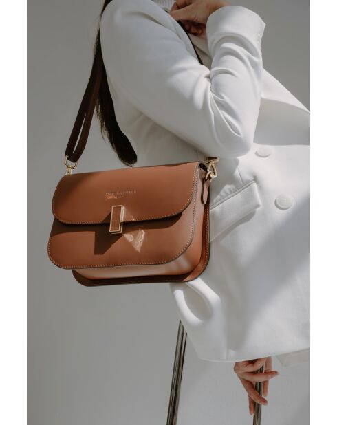 Sac à bandoulière en cuir Roma marron - 15x24x8 cm