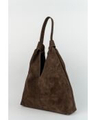Sac porte épaule en cuir Elan moka - 38x40x10 cm