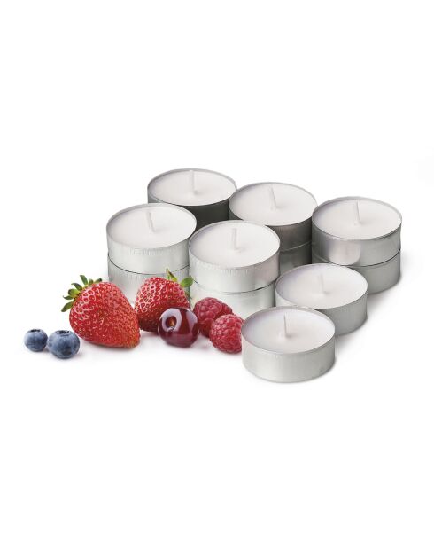 Confezione da 12 lumini profumati ai frutti rossi - tempo di combustione 3 ore - 120 g