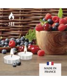 Confezione da 24 lumini profumati ai frutti rossi - tempo di combustione 3 ore - 240 g