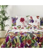 Dekbedovertrek + 2 katoenen satijnen kussenslopen Jardin Tropical multico - 260x240 cm + 2x (63x63 cm)