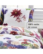 Dekbedovertrek + 2 katoenen satijnen kussenslopen Jardin Tropical multico - 260x240 cm + 2x (63x63 cm)