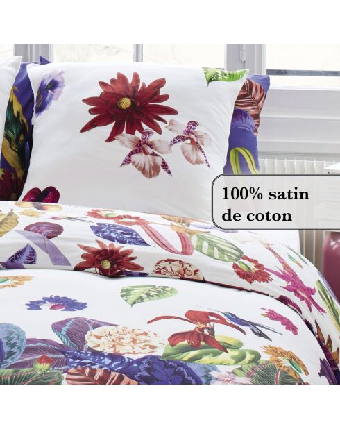 Dekbedovertrek + 2 katoenen satijnen kussenslopen Jardin Tropical multico - 260x240 cm + 2x (63x63 cm)