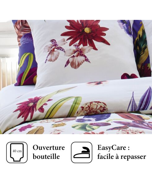 Dekbedovertrek + 2 katoenen satijnen kussenslopen Jardin Tropical multico - 260x240 cm + 2x (63x63 cm)