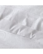 Dekbedovertrek + 2 kussenslopen geweven katoensatijn Jacquard Arles wit - 260x240 cm + 2x (63x63 cm)