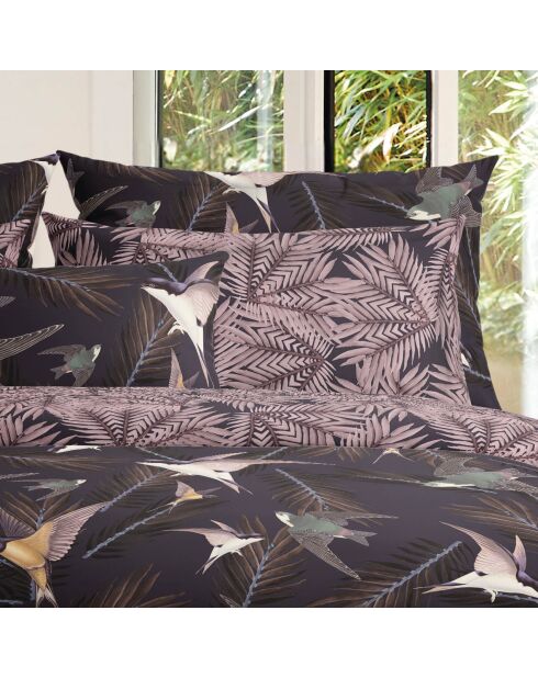 Swallows plum katoenen satijnen dekbedovertrek + kussensloop - 140x200 cm + 63x63 cm