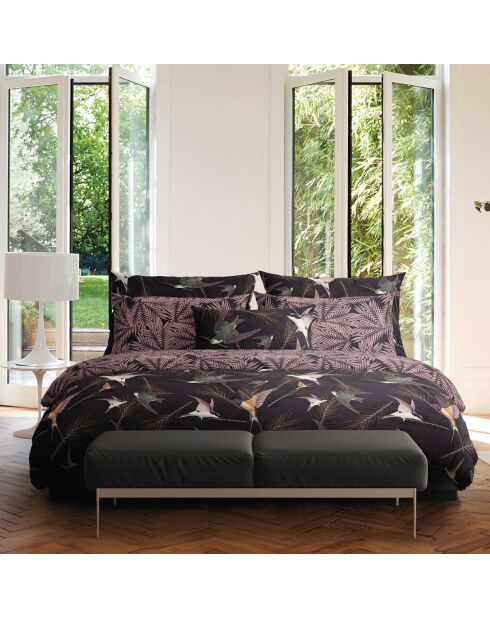 Swallows plum katoenen satijnen dekbedovertrek + kussensloop - 140x200 cm + 63x63 cm