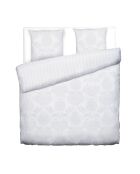 Copripiumino + 2 federe in raso di cotone intrecciato Jacquard Arles bianco - 240x220 cm + 2x (63x63 cm)