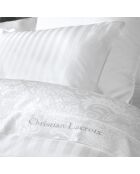 Copripiumino + 2 federe in raso di cotone intrecciato Jacquard Arles bianco - 240x220 cm + 2x (63x63 cm)