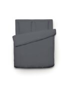 Dekbedovertrek + 2 kussenslopen lichtgrijs effen katoensatijn - 260x240 cm + 2x (63x63 cm)